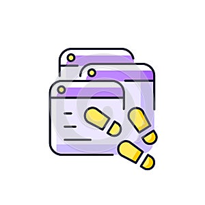 Digital trail purple RGB color icon