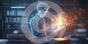 Digital Transformation AI Fire Data Visualization Background Wallpaper