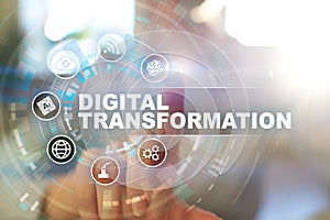 Digital transformation, Concept of digitization of business processes and modern technology.