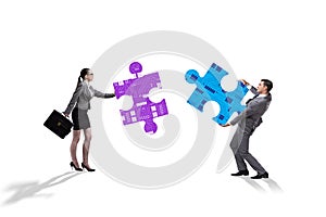 Digital transformation concept with jigsaw puzzle