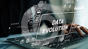 Digital Transformation in Data Evolution with Analytics and Modern Technology Interface Visualization. Asymptotic smart