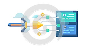 Digital Transformation: Data Technology, vector design Generative AI