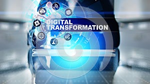 Digital transformation, disruption, innovation. Business and modern technology concept.