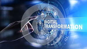 Digital transformation, disruption, innovation. Business and modern technology concept. photo