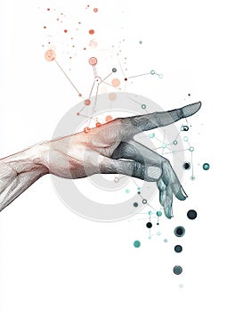 Digital Transformation A Hand Reaching for the Future symbolizing connection innovation technology progress and growth photo