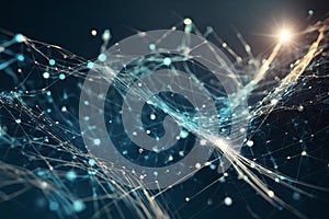 Digital transformation in the next-generation technology era, featuring abstract waves with moving