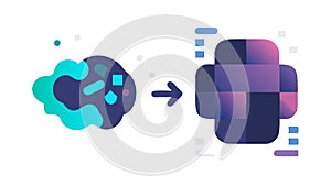Digital Transformation Process or Data Flow, vector design Generative AI