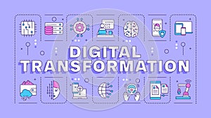 Digital transformation purple word concept