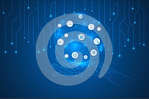 Digital transformation technology abstract background.