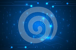 Digital transformation technology abstract background.