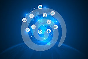 Digital transformation technology abstract background.