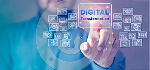 Digital transformation technology strategy, digitization and digitalization of business processes and data