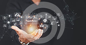 Digital transformation technology strategy, digitization and digitalization of business processes and data, optimize and automate photo