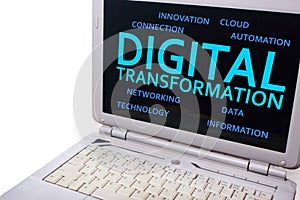 Digital Transformation, Words Quotes Concept