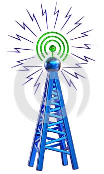 Digital transmitter sends signals from high tower