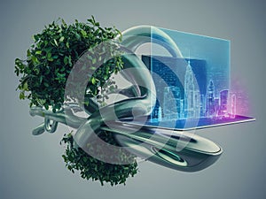 technology tree virtual image photo background