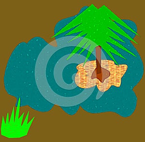 Digital Tropical Island View Art