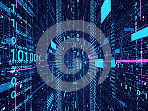 Digital tunnel of binary code