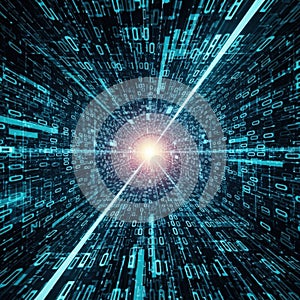 Digital tunnel of binary code