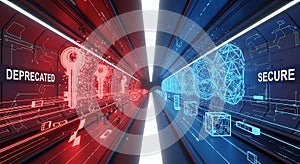 Digital Tunnel Contrasting Deprecated Keys and Secure Cubes security technology