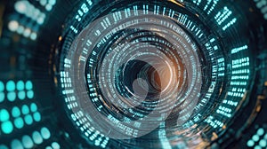 Digital tunnel transmitting binary data and information flow