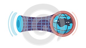 Digital Tunnel Vortex Data Flow Vector, vector design Generative AI