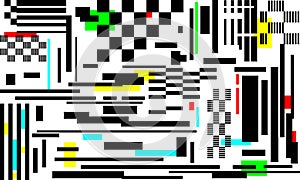 Digital tv damage, television broadcast glitch. Abstract vector illustration for your design