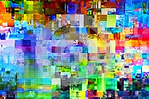 Digital TV glitch on television screen