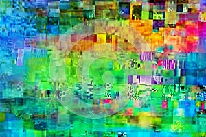 Digital TV glitch on television screen