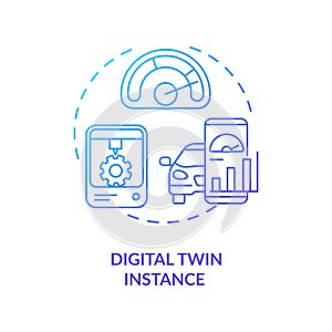Digital twin instance concept icon