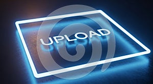 Digital Upload Button Interface for Data Transfer and Cloud Storage