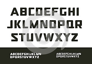 Digital uppercase alphabet. Futuristic technology font. Modern monogram template. Minimalistic vector design typeface