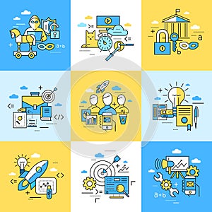 Digital vector blue internet security data