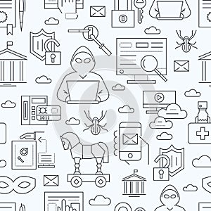 Digital vector blue internet security