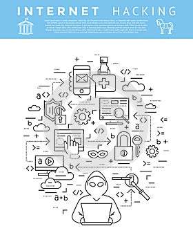 Digital vector blue internet security