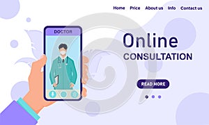 Digital vector concept of online doctor
