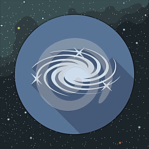 Digital vector milky way galaxy icon with stars