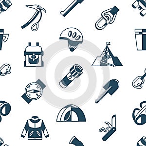 Digital vector mountaineering technology icons