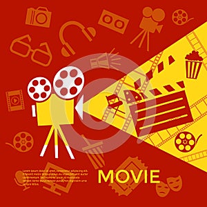 Digital vector red yellow cinema