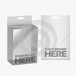 Digital vector silver transparent plastic blank