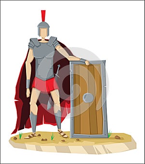 Digital vector tall roman legionnaire with armor photo