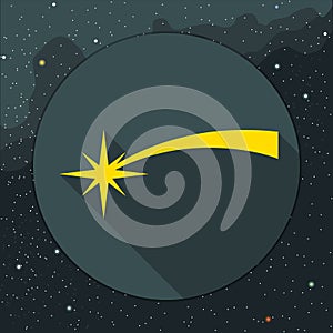 Digital vector yellow comet falling icon