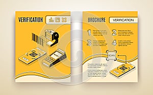 Digital verification business service vector flyer photo