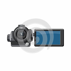 Digital video camera icon, cartoon style