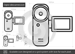Digital videocamera line icon.