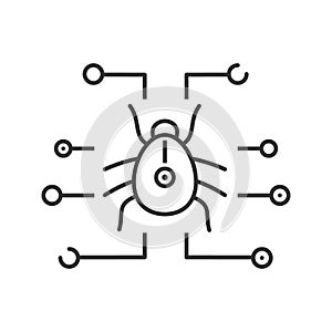 Digital virus linear icon