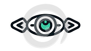 Digital Vision: Abstract Eye Icon with Data Elements, vector design Generative AI