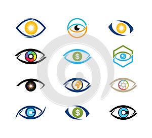 digital vision eye technology vector logo design