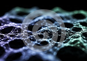 A digital visualization featuring an intricate