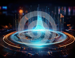 Digital visualization of growth graphs in data analysis. Generated with AI